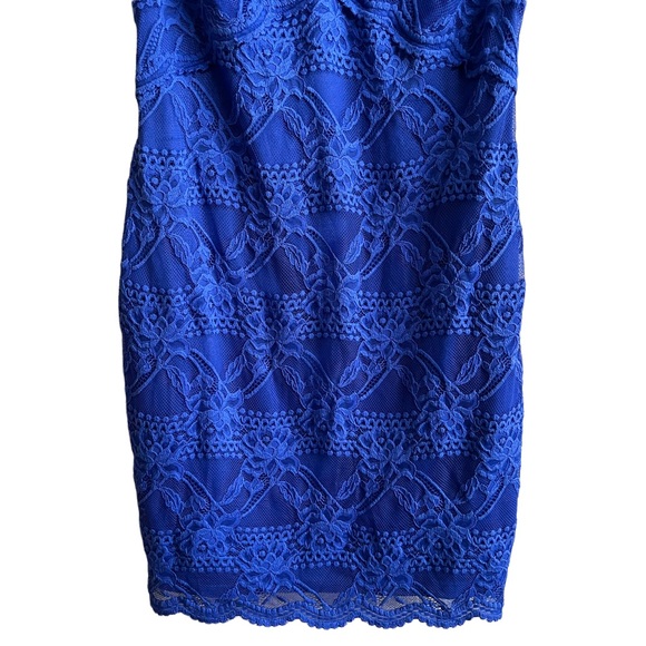 Bebe Blue Lace Cut Out Back Dress - Picture 5 of 8